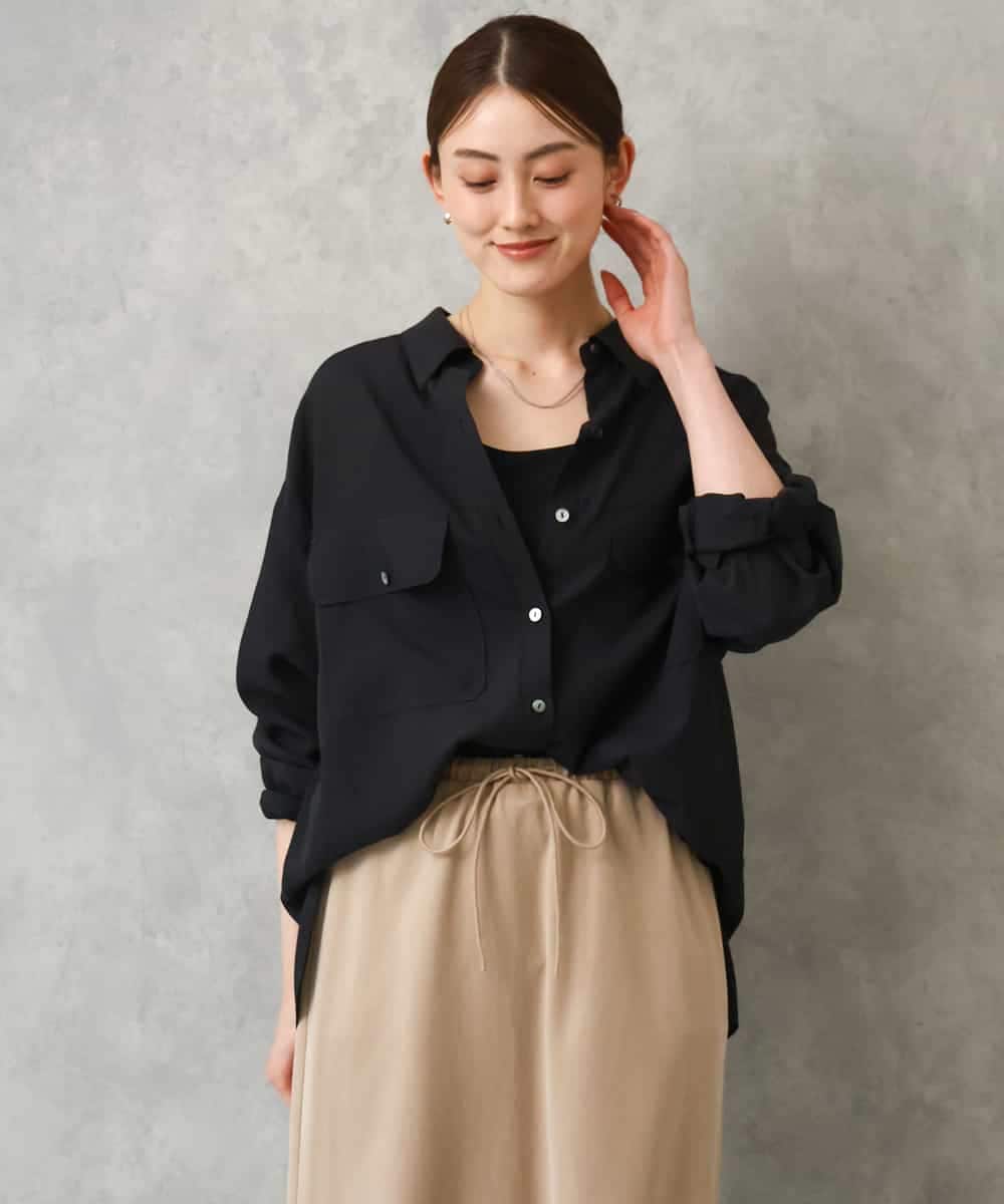 FMBGD06230 MICHEL KLEIN シアーツイルオーバーシャツ