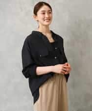 FMBGD06230 MICHEL KLEIN(ミッシェルクラン) シアーツイルオーバーシャツ ブラック