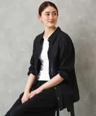 FMBGD06230 MICHEL KLEIN(ミッシェルクラン) シアーツイルオーバーシャツ ブラック