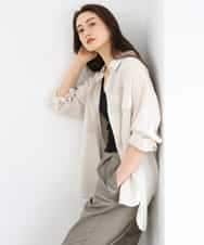 FMBGD06230 MICHEL KLEIN(ミッシェルクラン) シアーツイルオーバーシャツ ブラック
