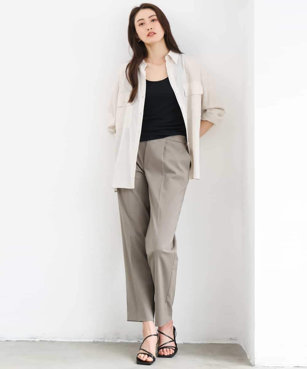 FMBGD06230 MICHEL KLEIN(ミッシェルクラン) シアーツイルオーバーシャツ ブラック