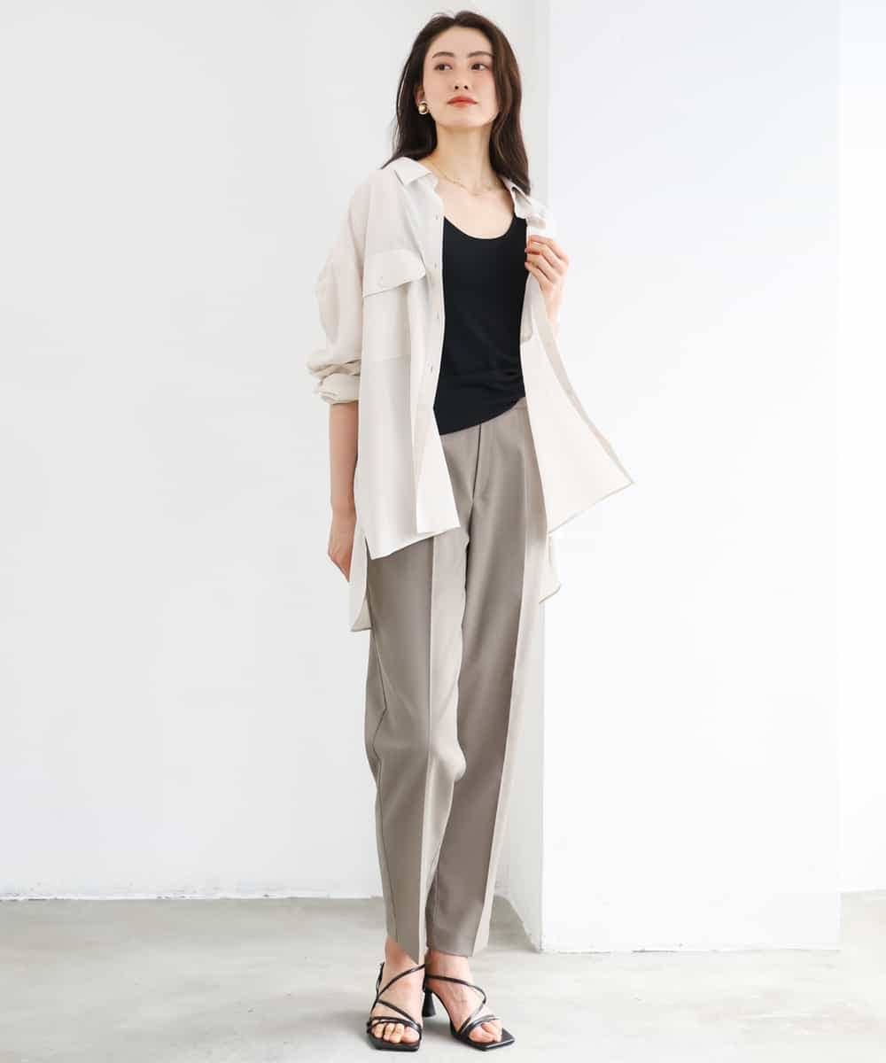 FMBGD06230 MICHEL KLEIN(ミッシェルクラン) シアーツイルオーバーシャツ ブラック