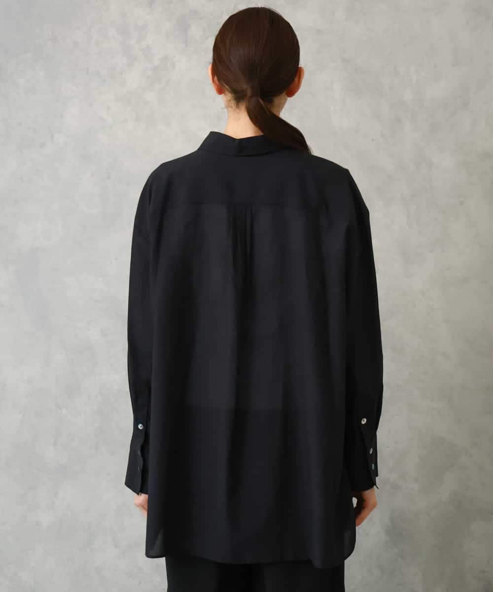 FMBGD06230 MICHEL KLEIN(ミッシェルクラン) シアーツイルオーバーシャツ ブラック