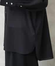 FMBGD06230 MICHEL KLEIN(ミッシェルクラン) シアーツイルオーバーシャツ ブラック