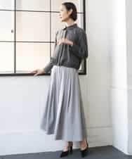 FMBGD07290 MICHEL KLEIN(ミッシェルクラン) シアータッチ ドローストリングシャツブラウス アイボリー