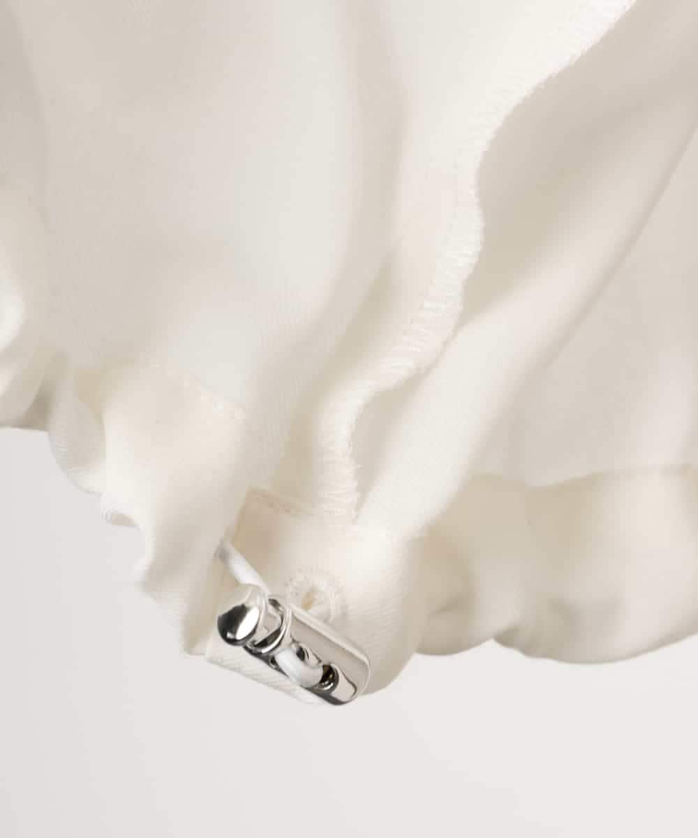 FMBGD07290 MICHEL KLEIN(ミッシェルクラン) シアータッチ ドローストリングシャツブラウス アイボリー