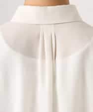 FMBGD07290 MICHEL KLEIN(ミッシェルクラン) シアータッチ ドローストリングシャツブラウス ダークグレー