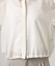 FMBGD07290 MICHEL KLEIN(ミッシェルクラン) シアータッチ ドローストリングシャツブラウス ダークグレー