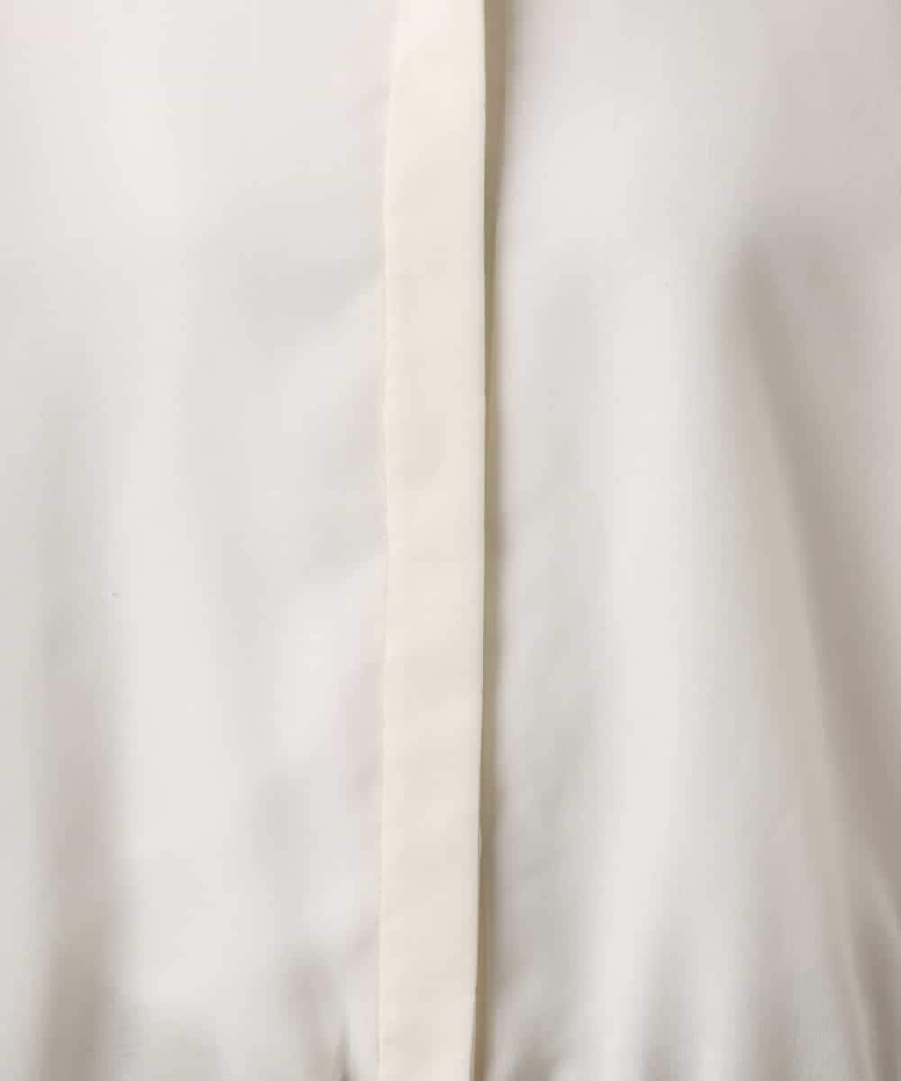 FMBGD07290 MICHEL KLEIN(ミッシェルクラン) シアータッチ ドローストリングシャツブラウス ダークグレー