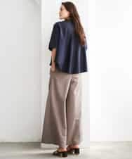 FMBGD08200 MICHEL KLEIN(ミッシェルクラン) バンドカラーテントラインシャツ ブルー