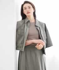 FMBGD12290 MICHEL KLEIN(ミッシェルクラン) [セットアップ対応]ダブルポケットシャツブルゾン カーキ
