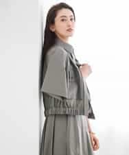 FMBGD12290 MICHEL KLEIN(ミッシェルクラン) [セットアップ対応]ダブルポケットシャツブルゾン カーキ
