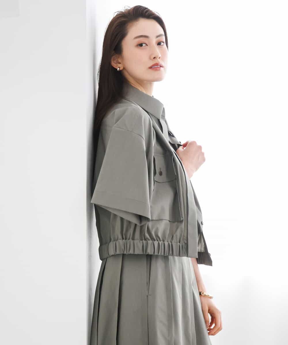 FMBGD12290 MICHEL KLEIN(ミッシェルクラン) [セットアップ対応]ダブルポケットシャツブルゾン カーキ