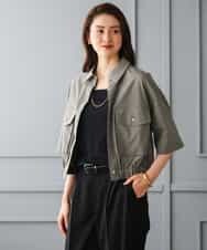 FMBGD12290 MICHEL KLEIN(ミッシェルクラン) [セットアップ対応]ダブルポケットシャツブルゾン カーキ