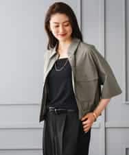 FMBGD12290 MICHEL KLEIN(ミッシェルクラン) [セットアップ対応]ダブルポケットシャツブルゾン カーキ