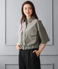 FMBGD12290 MICHEL KLEIN(ミッシェルクラン) [セットアップ対応]ダブルポケットシャツブルゾン カーキ