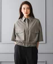 FMBGD12290 MICHEL KLEIN(ミッシェルクラン) [セットアップ対応]ダブルポケットシャツブルゾン カーキ