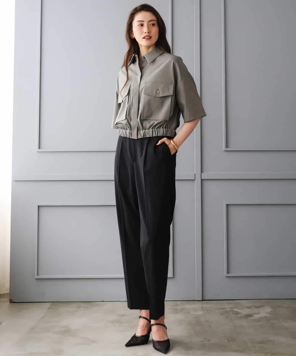 FMBGD12290 MICHEL KLEIN(ミッシェルクラン) [セットアップ対応]ダブルポケットシャツブルゾン カーキ