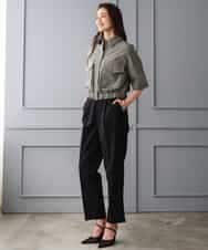 FMBGD12290 MICHEL KLEIN(ミッシェルクラン) [セットアップ対応]ダブルポケットシャツブルゾン カーキ