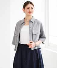 FMBGD12290 MICHEL KLEIN(ミッシェルクラン) [セットアップ対応]ダブルポケットシャツブルゾン カーキ