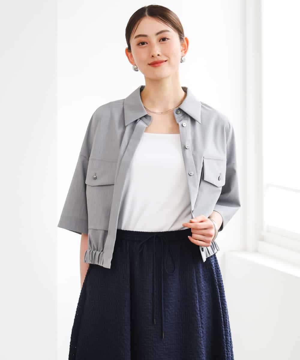 FMBGD12290 MICHEL KLEIN(ミッシェルクラン) [セットアップ対応]ダブルポケットシャツブルゾン カーキ