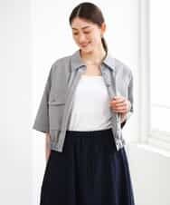 FMBGD12290 MICHEL KLEIN(ミッシェルクラン) [セットアップ対応]ダブルポケットシャツブルゾン カーキ