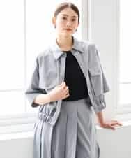 FMBGD12290 MICHEL KLEIN(ミッシェルクラン) [セットアップ対応]ダブルポケットシャツブルゾン カーキ