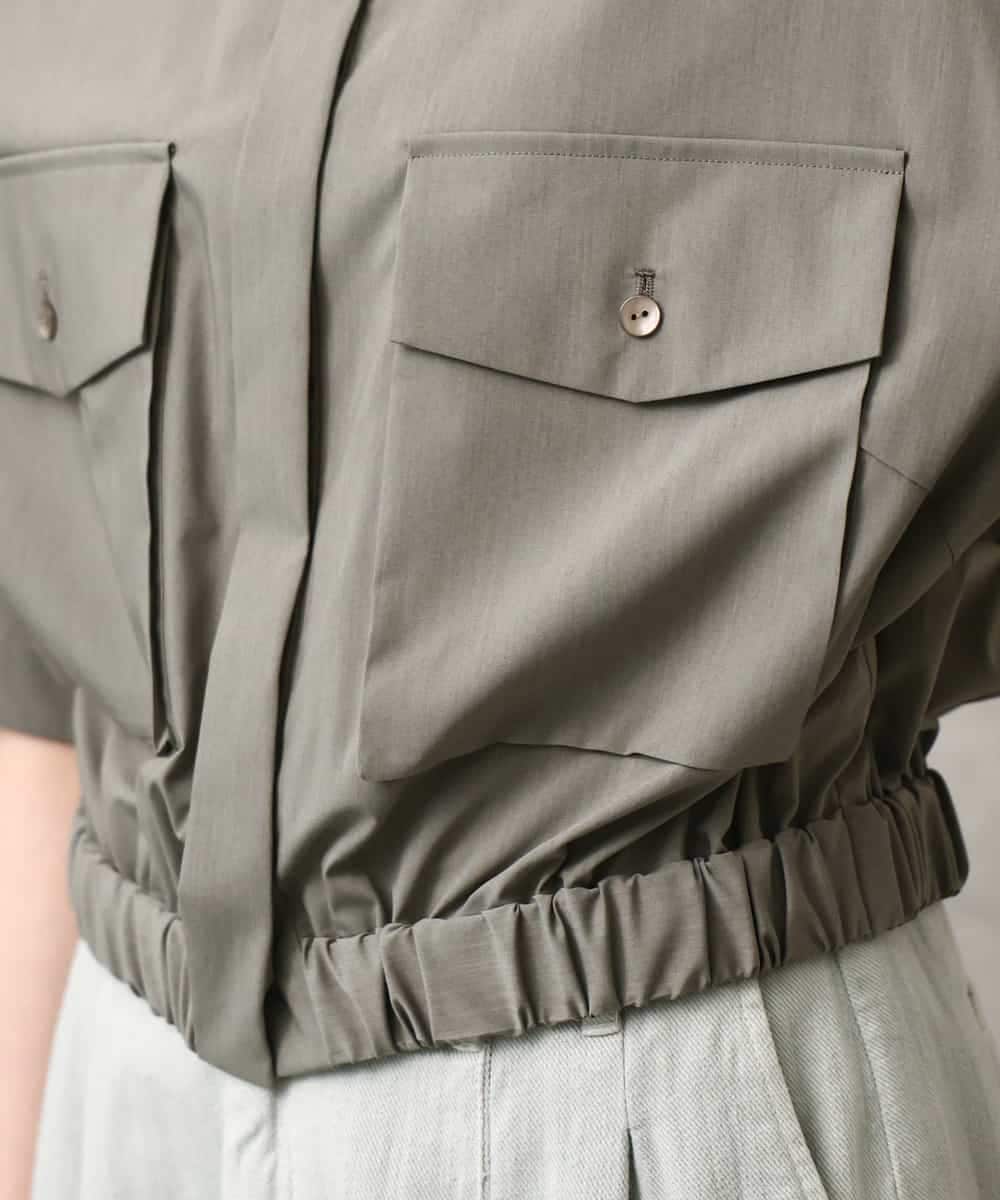 FMBGD12290 MICHEL KLEIN(ミッシェルクラン) [セットアップ対応]ダブルポケットシャツブルゾン カーキ