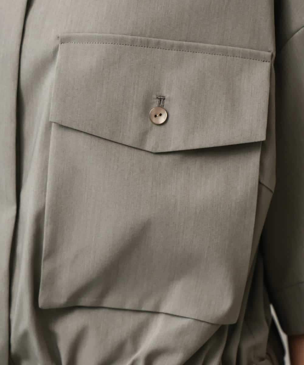 FMBGD12290 MICHEL KLEIN(ミッシェルクラン) [セットアップ対応]ダブルポケットシャツブルゾン カーキ