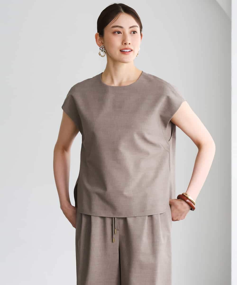 FMBGD13260 MICHEL KLEIN(ミッシェルクラン) [セットアップ対応]フレンチスリーブブラウス ブラック