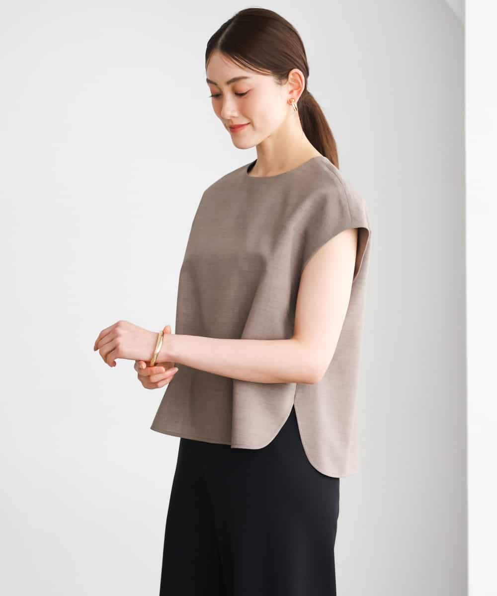 FMBGD13260 MICHEL KLEIN(ミッシェルクラン) [セットアップ対応]フレンチスリーブブラウス ブラック