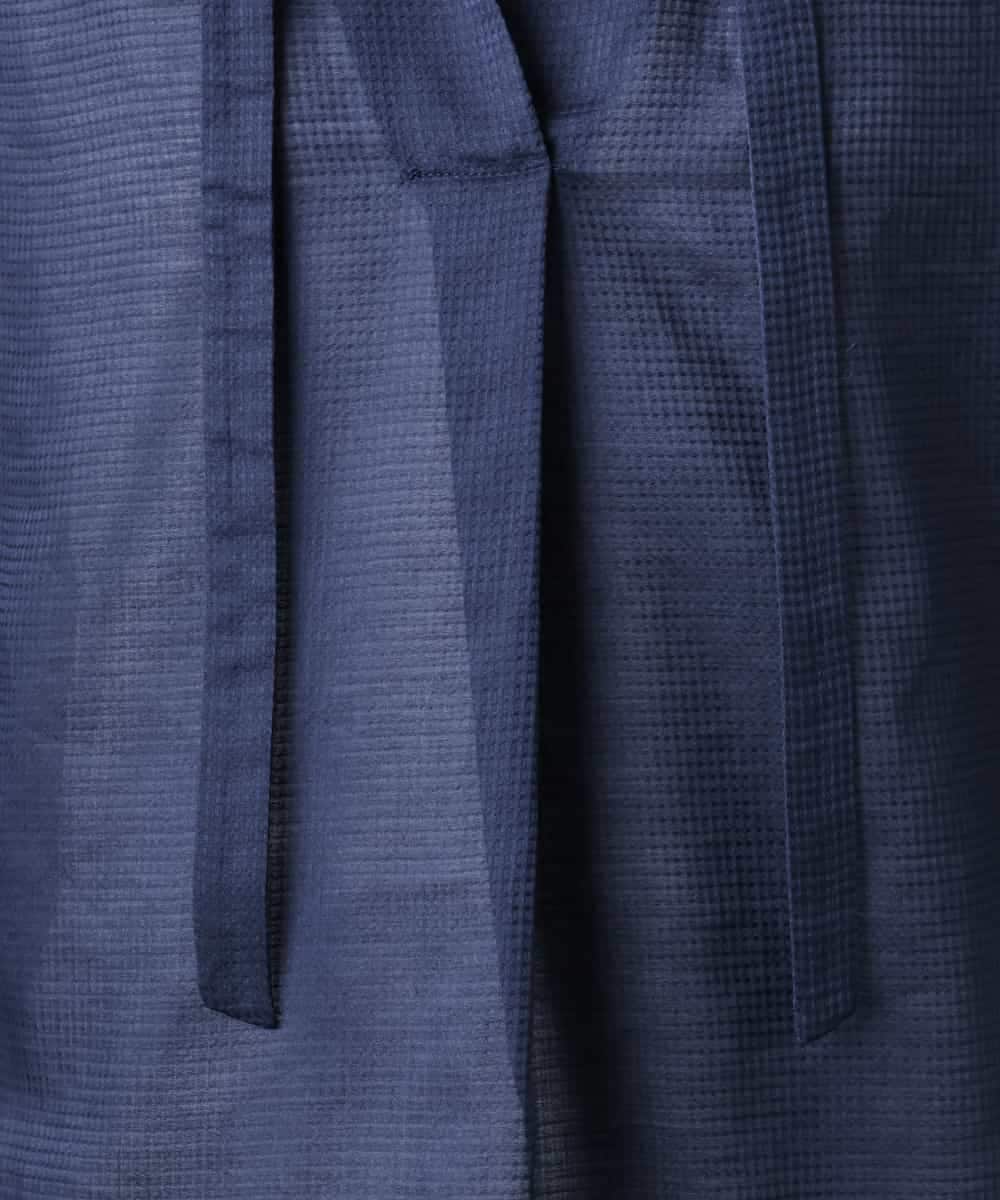 FMBGE10360 MICHEL KLEIN(ミッシェルクラン) [セットアップ対応]ライトワッフル細めリボンスキッパーブラウス ネイビー