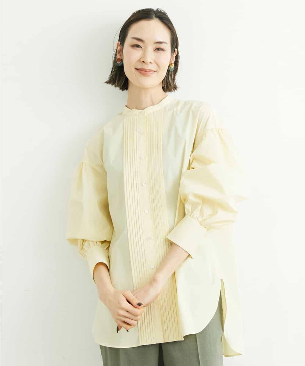 FMBGS28230 MICHEL KLEIN(ミッシェルクラン) [レイヤードスタイルに]オーバーサイズパフスリーブブラウス ライトイエロー(20)