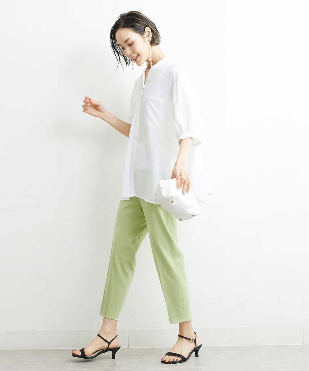 FMBGS47190 MICHEL KLEIN(ミッシェルクラン) [定番素材]ボリュームスリーブブラウス ブラック(94)