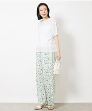 FMBGV36230 MICHEL KLEIN(ミッシェルクラン) タイプライターパフスリーブブラウス ホワイト(90)
