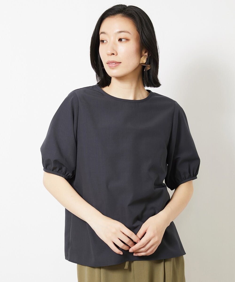 FMBGV36230 MICHEL KLEIN(ミッシェルクラン) タイプライターパフスリーブブラウス ホワイト(90)
