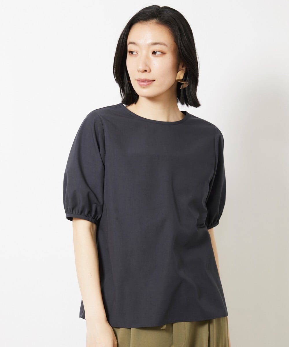 FMBGV36230 MICHEL KLEIN(ミッシェルクラン) タイプライターパフスリーブブラウス ホワイト(90)