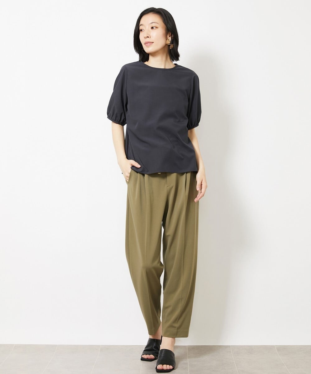 FMBGV36230 MICHEL KLEIN(ミッシェルクラン) タイプライターパフスリーブブラウス ホワイト(90)