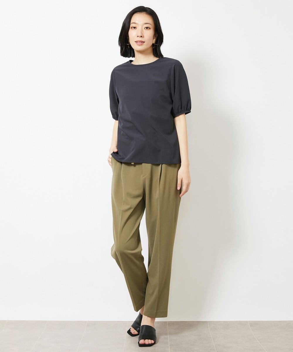 FMBGV36230 MICHEL KLEIN(ミッシェルクラン) タイプライターパフスリーブブラウス ホワイト(90)