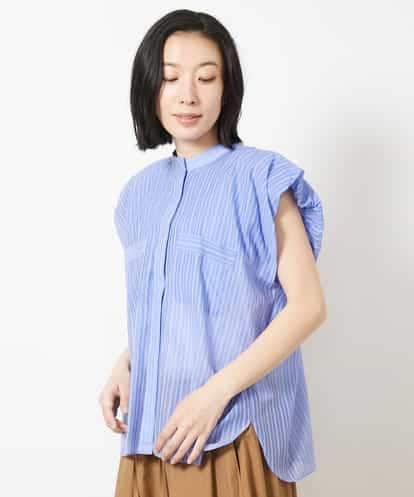 FMBGV40230 MICHEL KLEIN シアーストライプブラウス