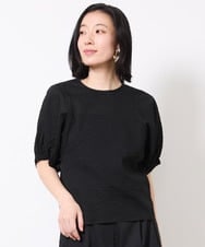 FMBGV45160 MICHEL KLEIN(ミッシェルクラン) パフスリーブサッカーブラウス ライトブルー(50)