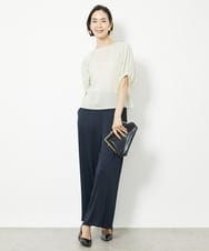 FMBGV45160 MICHEL KLEIN(ミッシェルクラン) パフスリーブサッカーブラウス ライトブルー(50)