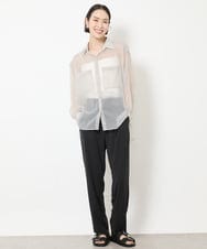FMBGV47230 MICHEL KLEIN(ミッシェルクラン) [セットアップ対応]シアーナイロンシャツ ブラウン(87)