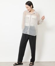FMBGV47230 MICHEL KLEIN(ミッシェルクラン) [セットアップ対応]シアーナイロンシャツ ブラウン(87)