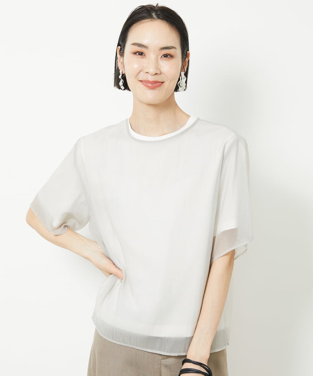 2WAY/セットアップ対応］シアーTブラウス(2点セット)(ブラウス・シャツ  