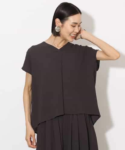 FMBHA04160 MICHEL KLEIN [セットアップ対応]楊柳Vネックデザインブラウス
