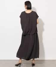 FMBHA04160 MICHEL KLEIN(ミッシェルクラン) [セットアップ対応]楊柳Vネックデザインブラウス ブラック