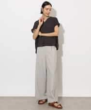 FMBHA04160 MICHEL KLEIN(ミッシェルクラン) [セットアップ対応]楊柳Vネックデザインブラウス ブラック