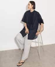FMBHA05230 MICHEL KLEIN(ミッシェルクラン) シアーチュニックブラウス ネイビー