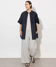 FMBHA05230 MICHEL KLEIN(ミッシェルクラン) シアーチュニックブラウス ネイビー